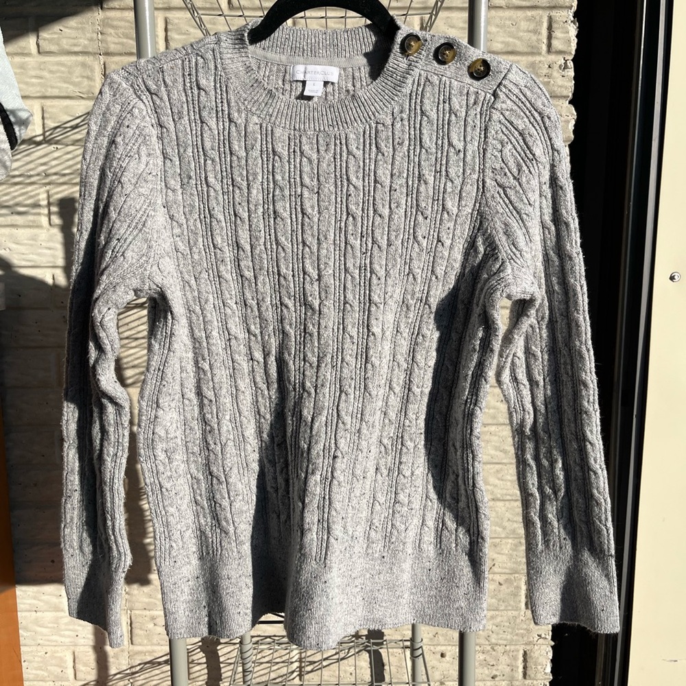 Charter Club Sweater with Button Detail